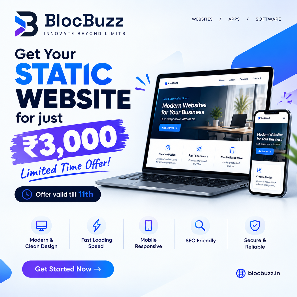 Limited-Time Offer: Get a Static Website for Just ₹3,000